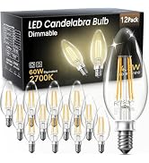 TJOY LED Candelabra Bulbs Dimmable, 60W Equivalent Chandelier Light Bulb, E12 Small Base, 4.5W 27...