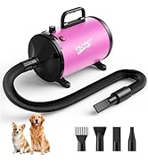 Dog Dryer High Velocity Dog Hair Dryer 5.2HP/3800W, Stepless Adjustable Speed Temperature Dogs Gr...