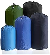 Frelaxy Stuff Sack Set 5-Pack (3L&5L&9L&15L&20L), Ultralight Ditty Bags with Dust Flap for Travel...
