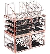 ZHIAI Makeup Organizer Acrylic Cosmetic Storage Drawers and Jewelry Display Box Transparent (Styl...