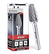EZARC Tungsten Carbide Rotary Burr Bit, SF-5 Double Cut Carbide Burr 1/4" Shank Die Grinder Cutti...