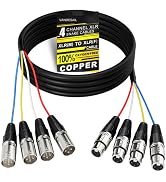 VANDESAIL 6ft 4-Channel XLR Snake Cable for Live Stage, Recording, Studios