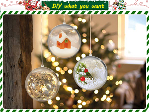 Christmas Ornaments,Clear Plastic Ornaments Balls,Clear Christmas Ornaments for Crafts