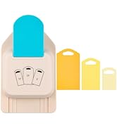 BAOFALI 3-in-1 Hang Tag Punch 1.5/2/2.5 Inches Banner and Tag Shape Lever Action Craft Punch for ...