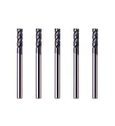 Carbide Square End Mill - 4 Flute - 1/8"4T (5 Piece, 1/8") - for Milling Alloy Steels, Hardened S...