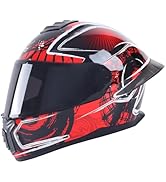 shamofeng Full Face Motorcycle Racing Street Bike Helmet with Cycling Glasses and Visor for Unise...