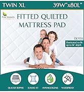 twin xl extra long quilted mattress pad protector waterproof mattress cover 39x80 hypoallergenic