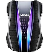 ADATA HD770G 1TB RGB USB 3.2 IP68 Waterproof Dropproof Dustproof External Portable HDD Black (AHD...