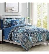 Modern Threads - Granada Collection Comforter Set - Reversible Microfiber - Elegant Printed Bed S...