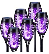 Toodour Solar Torch Flame Lights, 6 Pack Solar Halloween Lights Outdoor | with Flickering Flame, ...