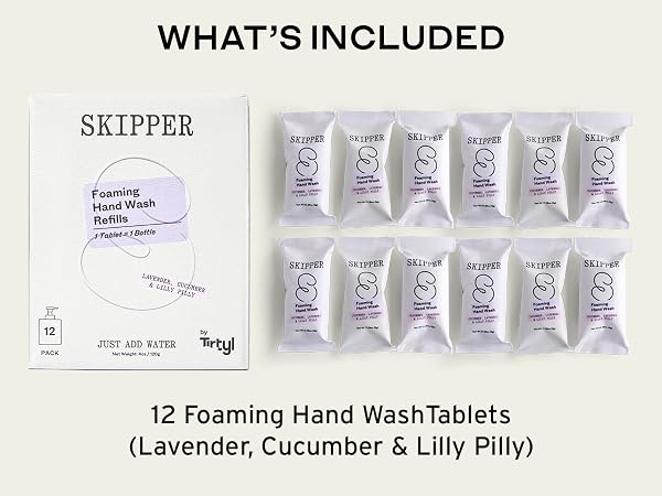 12 Foaming Hand Wash Tablets (Lavender, Cucumber & Lilly Pilly)