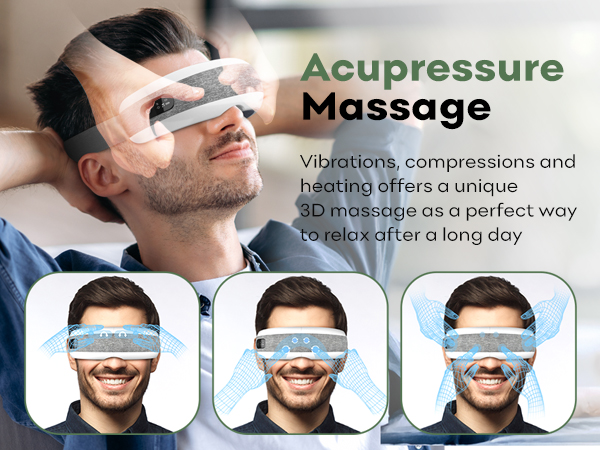 Acupressure Massage Vibrations, compressions and heating offers a unique 3D massage as a perfect way