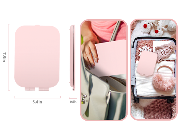 travel mirror with light
