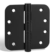 goldenwarm 3 Pack 4'' Black Ball Bearing Door Hinges – Heavy Duty Stainless Steel Hinges for Inte...