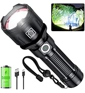 Grentay Flashlights High Lumens, 1800.000 Lumens Super Bright Rechargeable Flashlight with 5 Ligh...