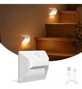 Motion Sensor Night Lights 2200mAh Battery Rechargeable Stair Lights Indoor | 3000K Wireless Magn...