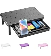 WALI Computer Monitor Stand with Storage, Desk Monitor Riser 3 Height Adjustable, Laptop Riser wi...