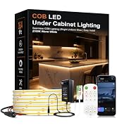 LANXEE Under Cabinet LED Lighting kit, Plug in 16.4ft COB LED Strip Lights | 2700K Warm White, 24...