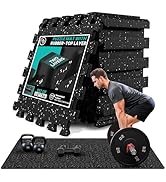 bemaxx Gym Mats Set - 18 pcs Rubber Top + EVA Interlocking Foam Floor Tiles (12.6"x12.6"x0.4") 18...