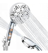 BatheCo Filtered High Pressure Handheld Shower Head – 10 Spray Modes with Rain & Massage, Built-i...