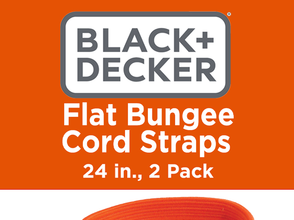 BDX1010 Flat Bungee Cord Straps, 24in., 2 Pack