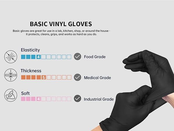 BASIC VINYL GLOVES 4 MIL COOKING CLEANING
