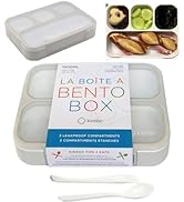 kinsho Bento Lunch Box Container for Kids Adults, Portion Control Meal Prep and Snack Containers,...