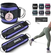 BAGAIL Ankle Straps for Cable Machines (2 Pack), Double D-Ring Ankle Cuffs with Extra Thick Paddi...