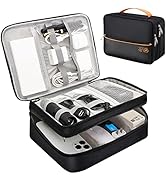 SELLYFELLY Electronics Travel Organizer, Double Layer Cable Organizer Bag Watreproof Electronics ...