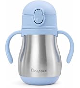 Bakpoco Stainless Steel Straw Sippy Cup for Toddlers 1-3 Years Old, Insulated Toddler Water Bottl...