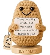 Gift for Boyfriend's Mom - Cute Positive Crochet Potato with 30 Swappable Appreciation Signs - Fu...