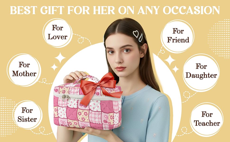 valentine gift for her, mother’s day gift for mom, bridesmaid makeup bag, gift for teen girls