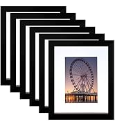 BESCRCL 8x10 Picture Frame Black Set of 6, Display Pictures 5x7 with Mat or 8x10 Without Mat for ...