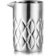 Nicunom Cocktail Mixing Glass, 18 Oz Stainless Steel Martini Stirring Glass, Double Walled Bar Mi...