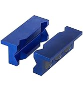 PTNHZ Aluminum 4" Vise Jaw Protective Inserts for Wide Array of Vices - with Magnetic Back(Blue)