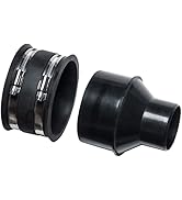 POWERTEC 70322 4 Inch to 2-1/2 Inch Reducer and 4 Inch Dust Control Flex Cuff with Stainless Stee...