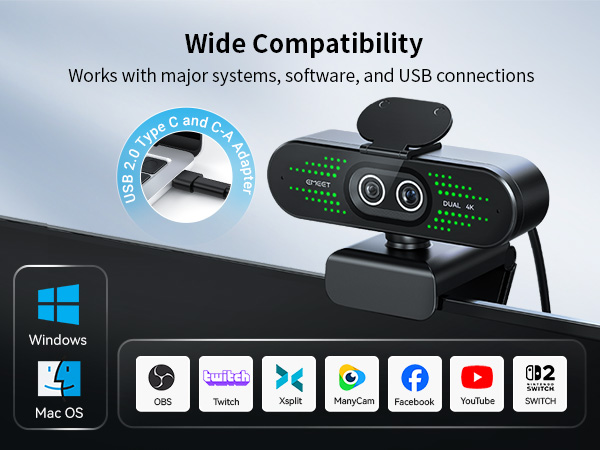 Broad Compatibility EMEET 4K webcam NOVA