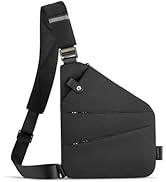 WANDER PLUS Left Shoulder Anti Theft Crossbody Travel Bag for Women Men, Slim Sling Bag with Adj...