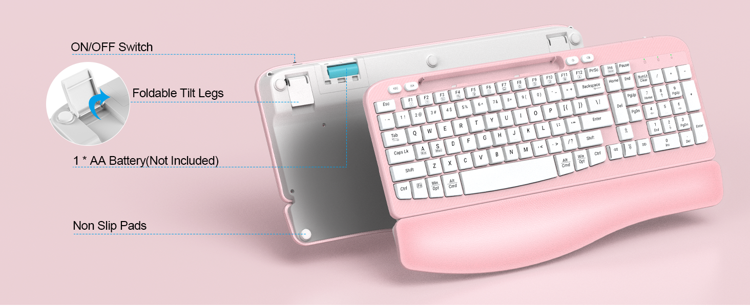 keyboard with wrist rest