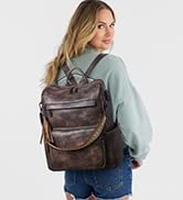 Shrrie Vegan Leather Laptop Backpack for Women 15.6 inch Work Backpack Fashion Travel Backpack Pu...