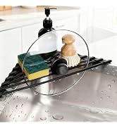 Credon Triangle Roll Up Dish Drying Rack, Foldable Anti-Slip Kitchen Sink Drainer Organizer, Sili...