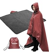 DUKUSEEK Hooded Camping Blanket, Waterproof Windproof Stadium Blankets, Large (79x59) for Outdoor...