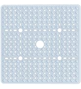 Naoloture Large Clear Square Shower Mat Non Slip 27 x 27 Inch, Soft Bath Mat Bathtub Mat for Insi...