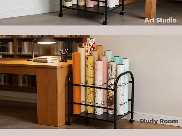 Blueprint Storage Rack with Wheels