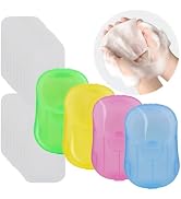 Vonpri Soap Paper Sheets, Mini Portable Disposable Travel Soap Sheets Hand Washing Cleaning Soap ...