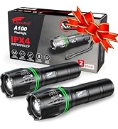 HAUSBELL 2000 Lumen Flashlight 2 Pack Tactical Small Camping Essentials | Zoomable, Waterproof, 5...