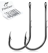 FishTrip Baitholder Fishing Hooks, 100 Pack Bait Holder Hook Double Barbed Offset Long Shank Live...