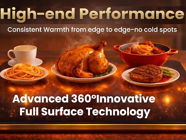high end performace, fast heating, full surface heating technology