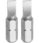 HARFINGTON 2pcs Flat Head Screwdriver Bit 1/4" Hex Shank SL5 Magnetic Head 1" Length S2 Steel Slo...