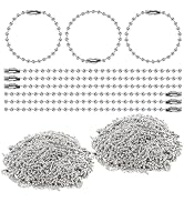 1000 pcs 3.9 in Ball Chains Keychain Tag Keychain Ball Chain Bulk,Beaded Chain Connector Chains f...